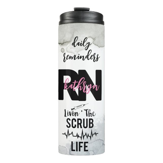 Custom Registered Nurse RN Affirmation  Thermal Tumbler (Front)