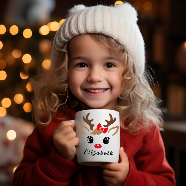 Custom Reindeer Christmas Mug | Reindeer Face mug (Creator Uploaded)