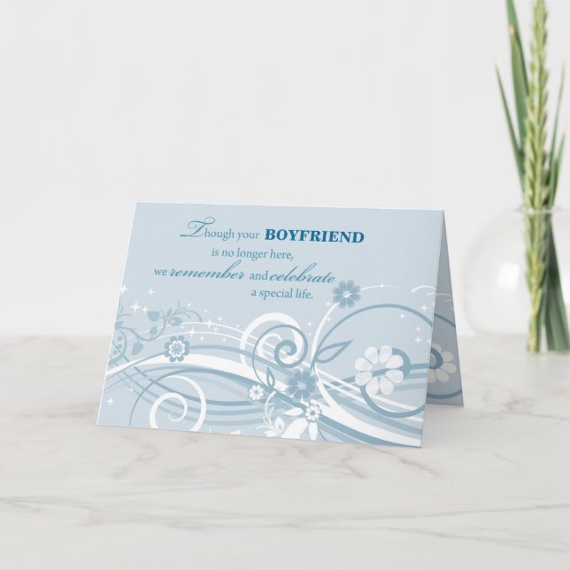Custom Relation Anniversary of Loss of Boyfriend Card (Front)