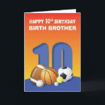 Custom Relation Birth Brother Boy 10th Birthday Sp Card<br><div class="desc">Hit a homerun greeting to a boy you know who is about to turn ten. Get this card ready so when the day of the celebration comes you will be more than ready to greet him a happy 10th birthday.</div>