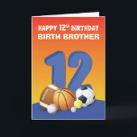 Custom Relation Birth Brother Boy 12th Birthday Sp Card<br><div class="desc">Surprise a special boy on his 12th birthday with this personalized greeting card. The colorful front and fun inside message is just what he needs to make his day more special. Grab this one and give him when that day comes.</div>
