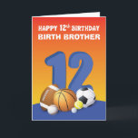 Custom Relation Birth Brother Boy 12th Birthday Sp Card<br><div class="desc">Surprise a special boy on his 12th birthday with this personalized greeting card. The colorful front and fun inside message is just what he needs to make his day more special. Grab this one and give him when that day comes.</div>