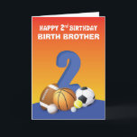 Custom Relation Birth Brother Boy 2nd Birthday Spo Card<br><div class="desc">This card works for any relation since the front is customizable. You can personalize this for a birth brother or any other child that you want to greet a happy 2nd birthday.</div>