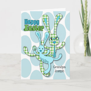 Custom Relation Easter in Green and Blue Holiday Card