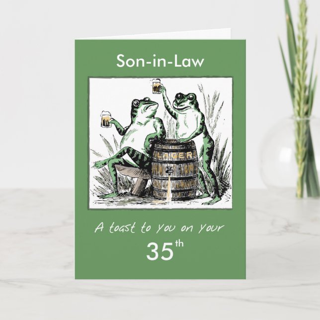 Custom Relationship, Age, Son-in-Law 35th Birthday Card (Front)