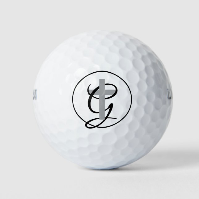 Custom religious cross monogram golf ball gift set (Front)