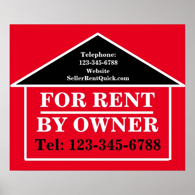 Custom RENT BY OWNER Real Estate For Rent  Poster (Front)