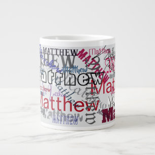 Custom Repeated Name Word Grafitti Large Coffee Mug