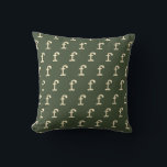 Custom Repeating Letter Monogram Pattern Green Throw Pillow<br><div class="desc">This decorative throw pillow features a repeating customizable monogram in cream over a dark green background. Great for personalizing a living room,  bedroom,  or reading nook,  this pillow adds a modern touch to any space. Ideal for kids’ rooms,  college dorms,  or housewarming gifts with a custom flair.</div>