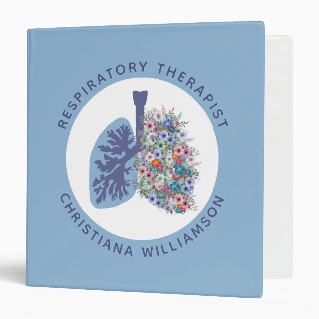 Custom Respiratory Therapist Floral Lungs Gift Binder (Front/Inside)