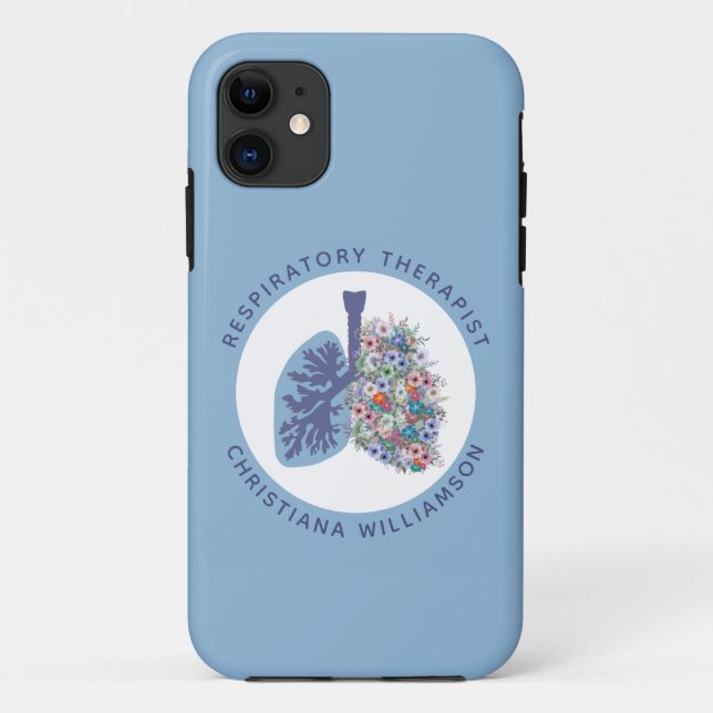 Custom Respiratory Therapist Floral Lungs Gift Case-Mate iPhone Case (Back)