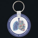 Custom Respiratory Therapist Floral Lungs Keychain<br><div class="desc">Custom Respiratory Therapist Floral Lungs Personalized Respiratory Care Gifts!</div>