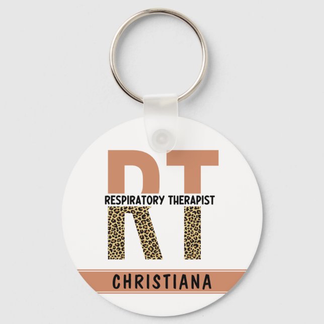 Custom Respiratory Therapist RT Gift Keychain (Front)