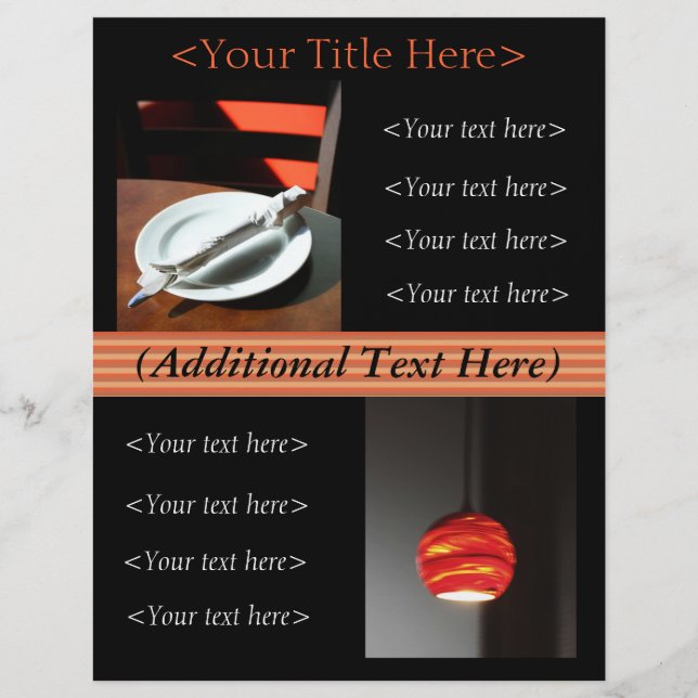 Custom Restaurant Advertisement / Menu Flyer (Front)