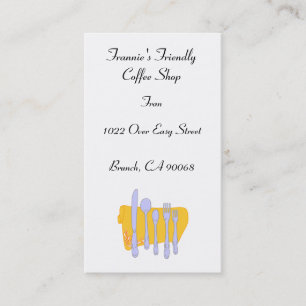 Custom Restaurant Dinnerware Business Card Templat