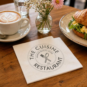 Custom Restaurant Logo Modern Square  Napkin