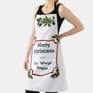 Custom Restaurant Merry Christmas Apron