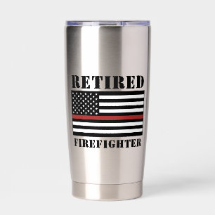 Custom Retired Firefighter Thin Red Line  Insulated Tumbler