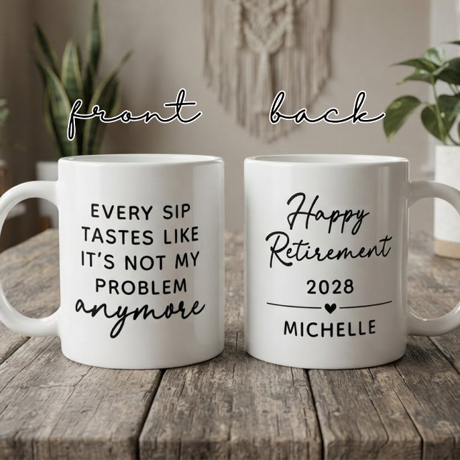 Custom Retirement Party Gift for Boss or Co-Worker Coffee Mug (Funny Retirement Mug Gift for Coworker | Personalized Retirement Mug Gift for Mom Retirement)