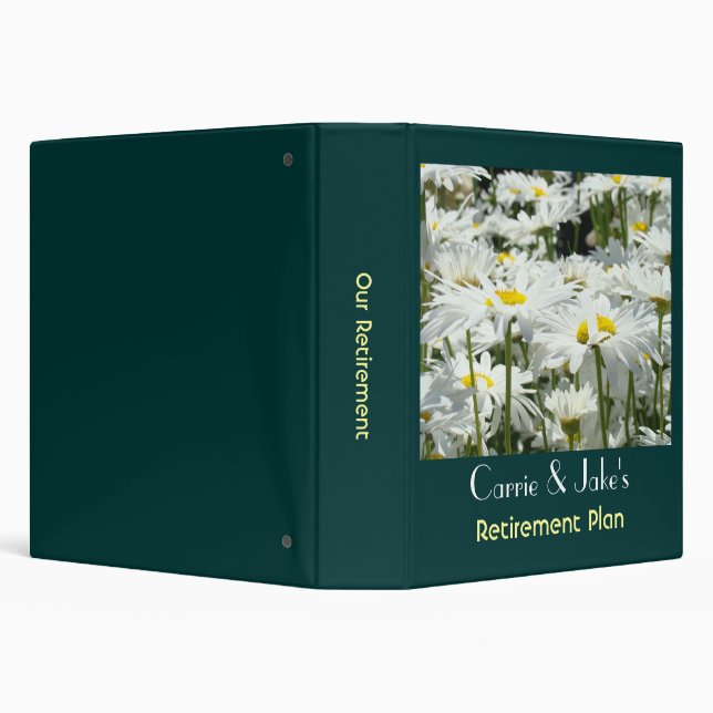 Custom Retirement Plan binder Add Your Name Daisy (Background)