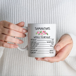 Custom Retirement Schedule Mug Gift For Women