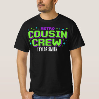 Custom Retro 8-Bit Cousin Crew Matching Gamer T-Shirt