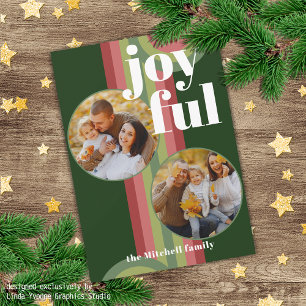 Custom Retro Abstract Waves Art Pattern Holiday Card