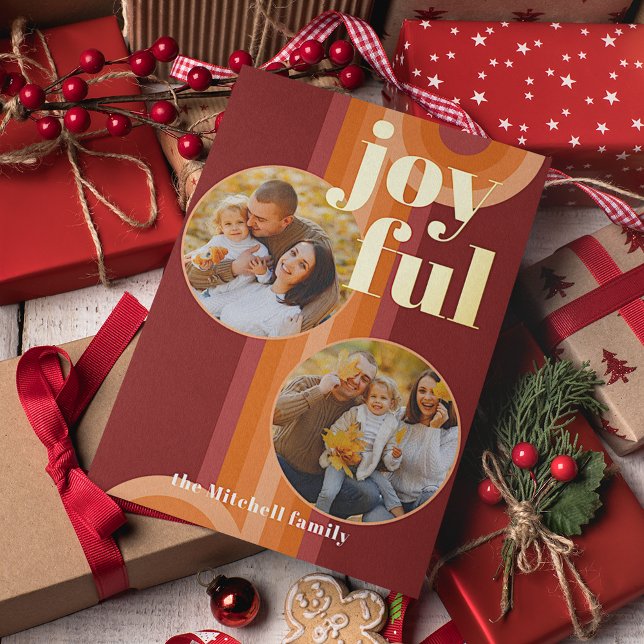 Custom Retro Abstract Waves Art Pattern Real Gold Foil Holiday Postcard (Creator Uploaded)