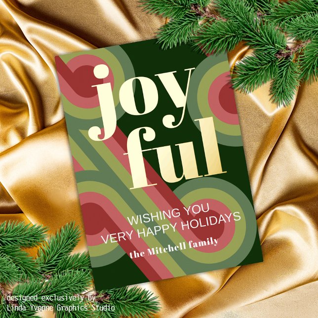 Custom Retro Abstract Waves Art Pattern Real Gold Foil Holiday Postcard (Creator Uploaded)