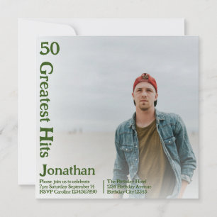 Custom Retro Album Cover Music 50th Birthday Invitation