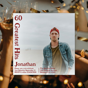 Custom Retro Album Cover Music 60th Birthday Invitation