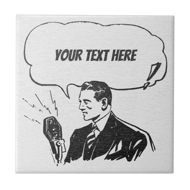 Custom Retro Announcer Comic Tile (Front)