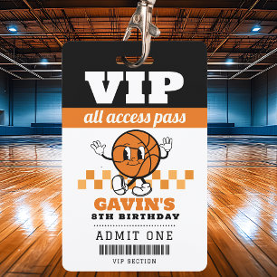 Custom Retro Basketball Birthday Party Favour MVP Badge