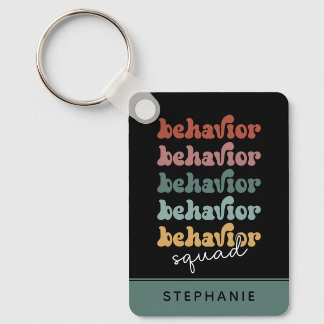 Custom Retro Behavior Squad Behavioral Therapist Keychain (Front)