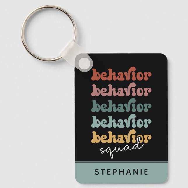 Custom Retro Behaviour Squad Behavioural Therapist Keychain (Front)