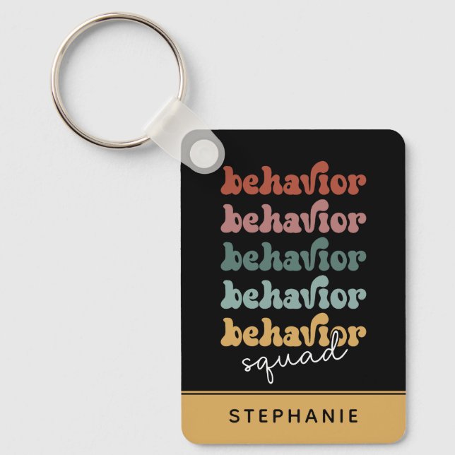 Custom Retro Behaviour Squad Behavioural Therapist Keychain (Front)