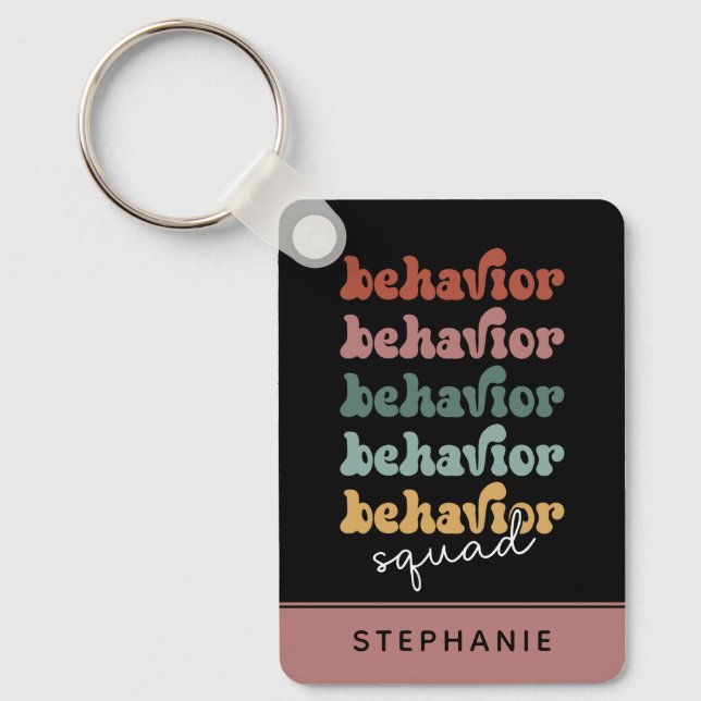 Custom Retro Behaviour Squad Behavioural Therapist Keychain (Front)