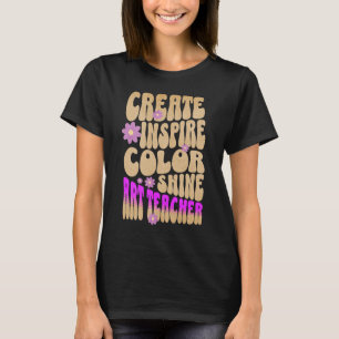 Custom Retro Best Art Teacher Ever Inspirational T-Shirt