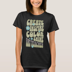 Custom Retro Best Art Teacher Ever Inspirational T-Shirt