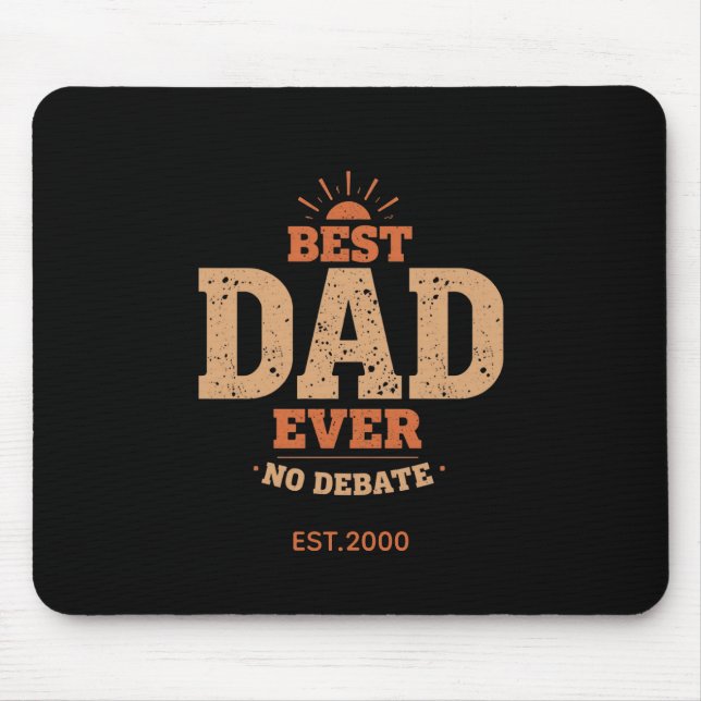Custom Retro Best Dad Ever Personalized Gift Mouse Pad (Front)