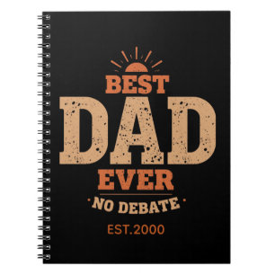 Custom Retro Best Dad Ever Personalized Gift Notebook