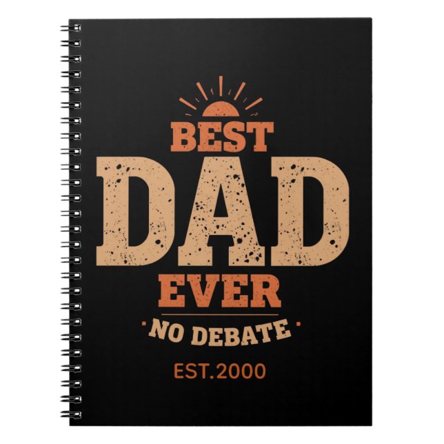 Custom Retro Best Dad Ever Personalized Gift Notebook (Front)