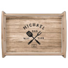 Custom Retro BEST DAD EVER Rustic Wood Print