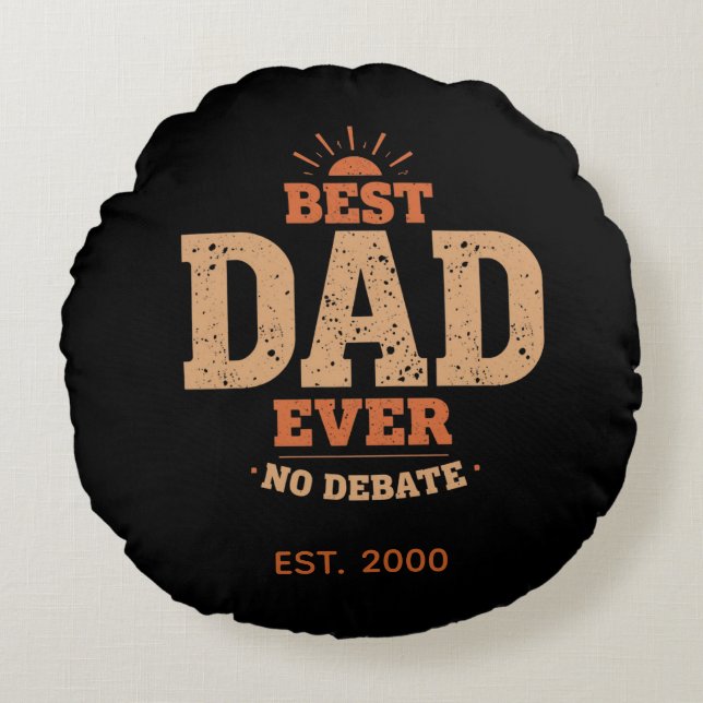 Custom Retro Best Dad Ever Throw Pillow (Front)