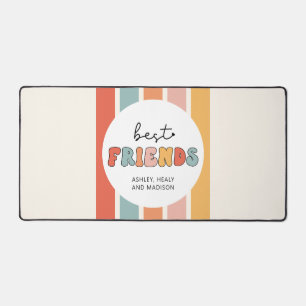 Custom Retro Best Friends BFFs Cute Besties Gifts Desk Mat