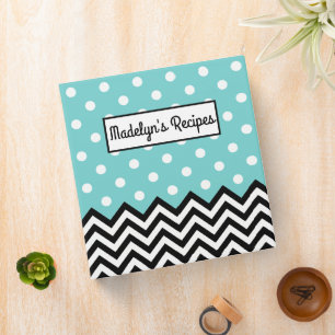Custom Retro Black White Zigzag Stripes Pattern Binder