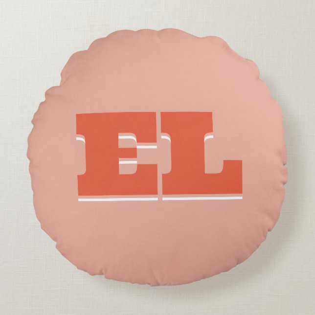 Custom Retro Bold College Dorm Monogram  Round Pillow (Front)