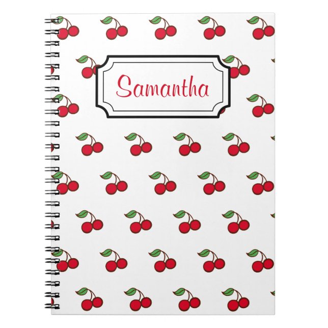 Custom Retro Cherry Kitchen Recipe Notebook Gift (Front)