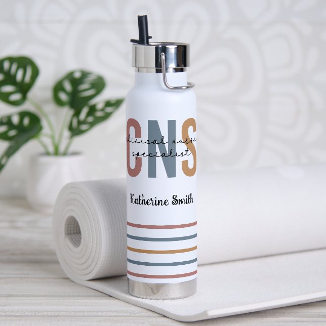 Custom Retro CNS Clinical Nurse Specialist Water Bottle (Yoga)
