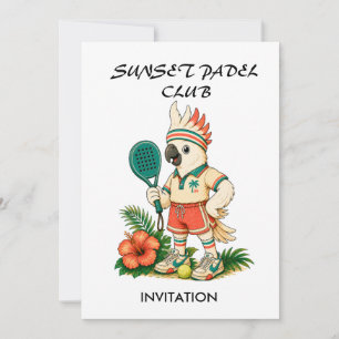 Custom Retro Cockatoo Junior Padel Club Kids Invitation